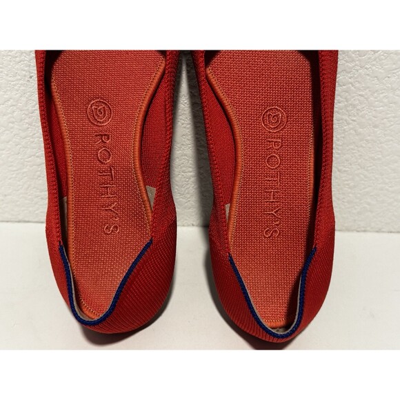 Rothy’s Womens The Point Ballet Flats Shoes Sz 9 Red Slip On Comfort Casual Work - Picture 6 of 13